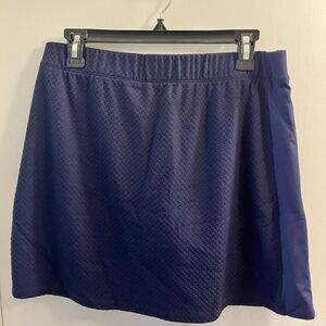 J.Mclaughlin Navy Herringbone Textured Knee Length Size Med skirt